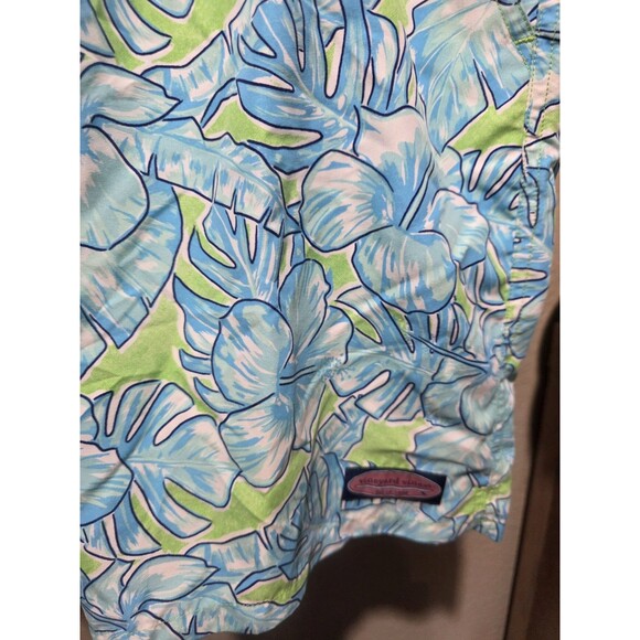 Vineyard Vines Swim Trunks Mens M Blue Hibiscus Floral Lined Shorts Bathing Suit - Picture 2 of 6